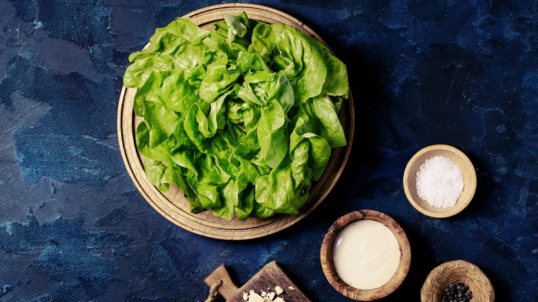 Caesar salad ingredients from above