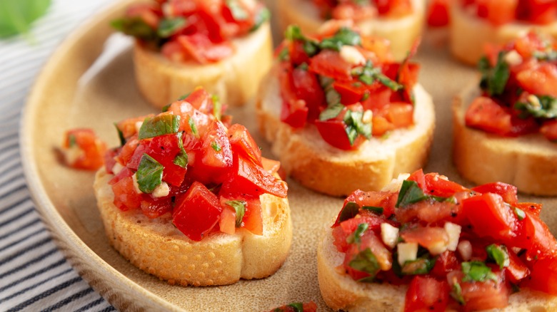 Bruschetta with diced tomato