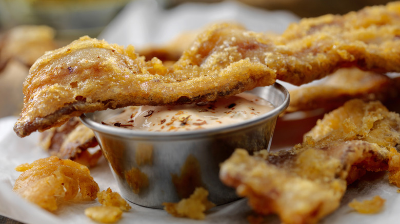 beer-battered bacon on dip