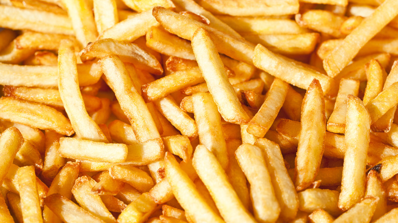 close-up of french fries