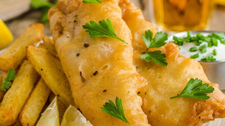 Plate of fish and chips