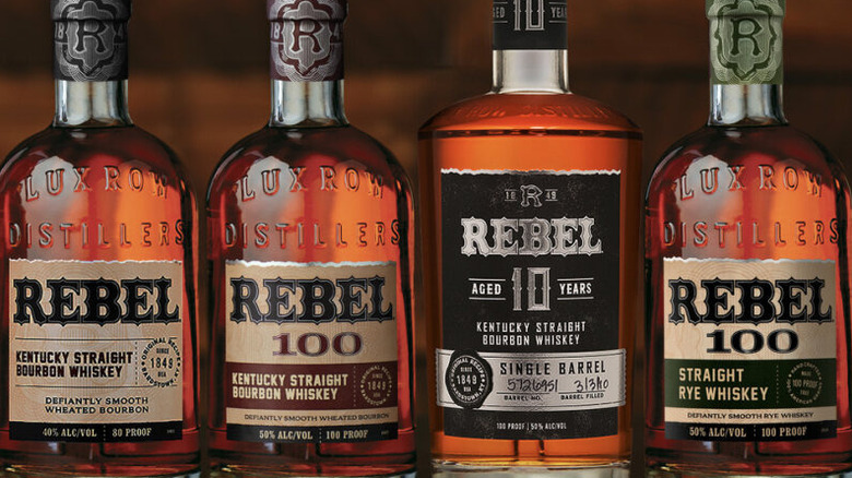 Line of different Rebel Bourbons