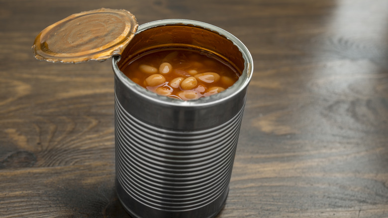 baked beans on table