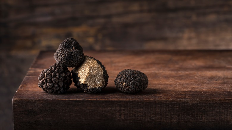 fresh truffles on table