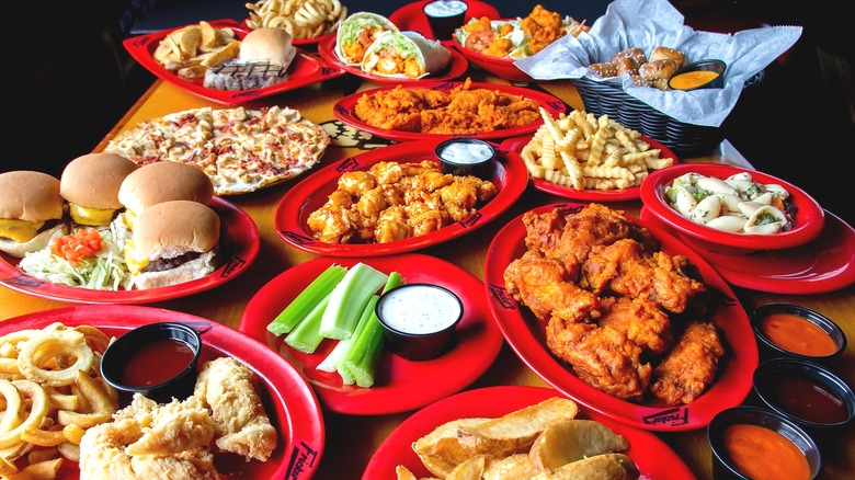 Bar food on table