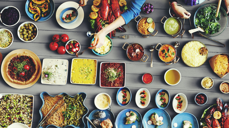 Table with variety of food