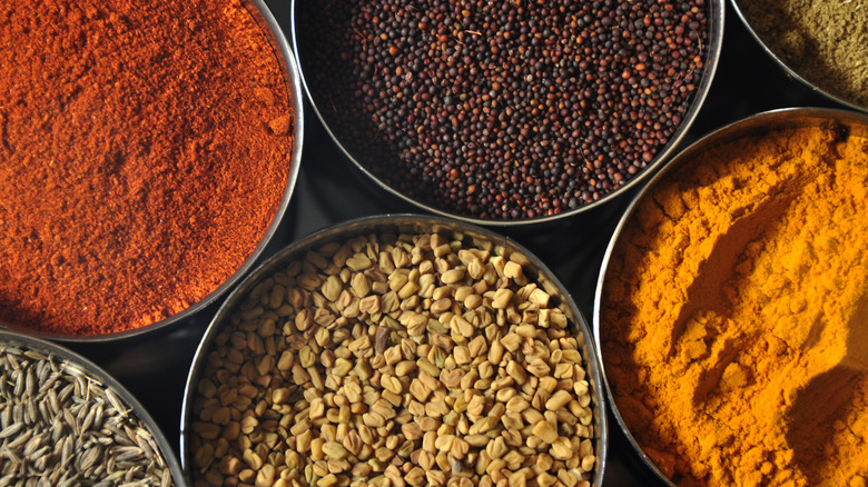 spices in bowls