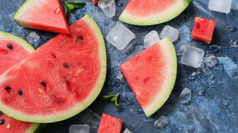 Frozen watermelon with ice