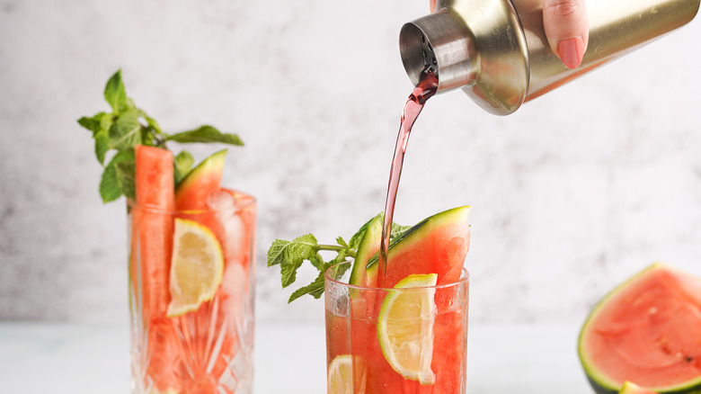 Watermelon syrup in drink