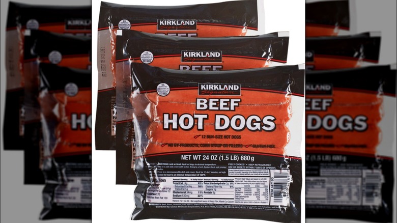 Kirkland beef hot dogs packages