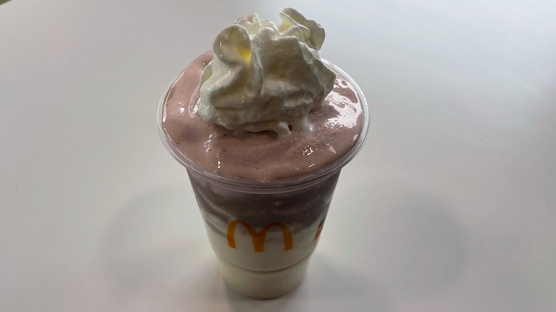 A Neapolitan milkshake from McDonald's