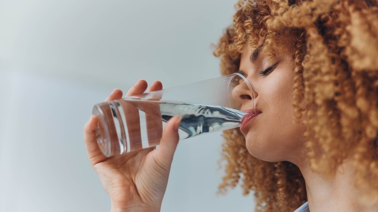 Woman drinking water