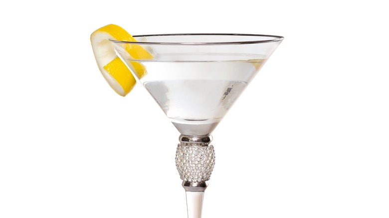 Martini with twist of lemon