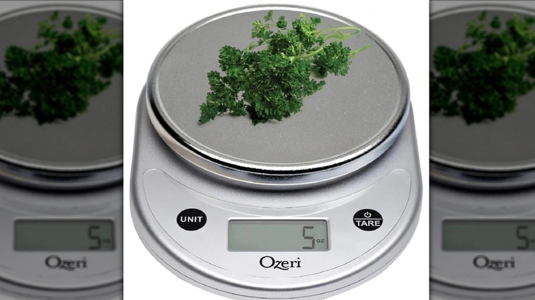 Basil on an Ozeri scale