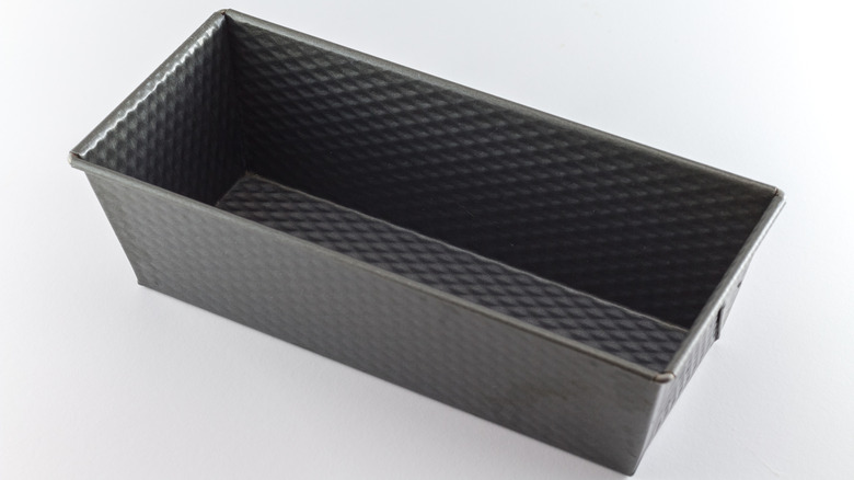 isolated black loaf pan