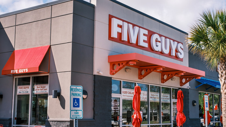 Exterior of a Five Guys