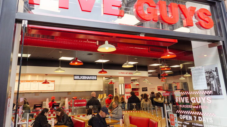 Customers inside a London-based Five Guys