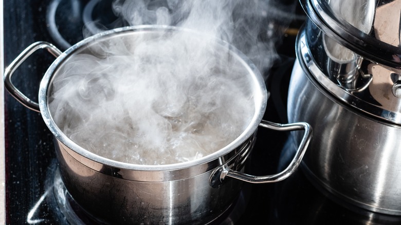 Pan of boiling water