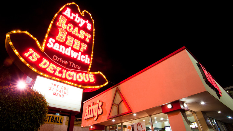 One of Arby's old fashioned, original lit-up signs