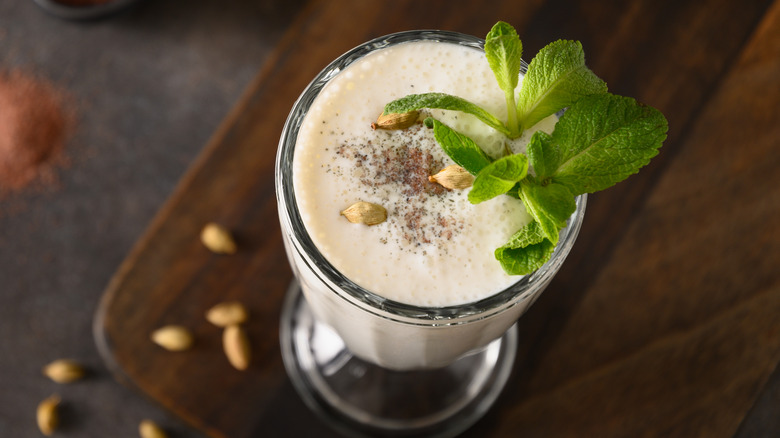 Indian lassi with garnish