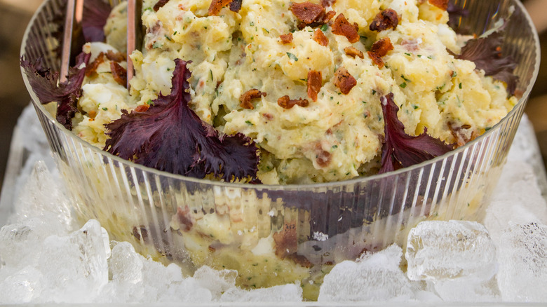 Potato salad on ice