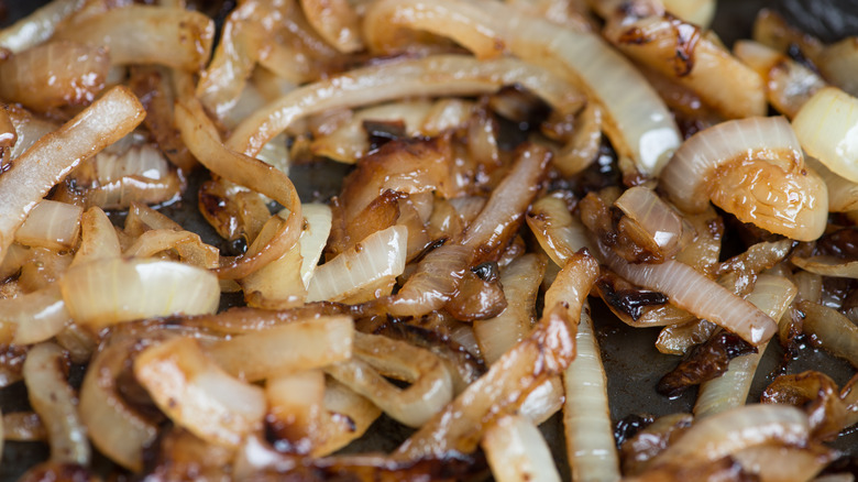 caramelized onions coated with oil