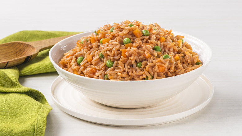 Mexican red rice in bowl