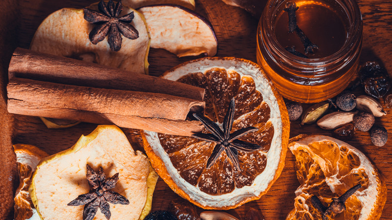 Whole spices on table