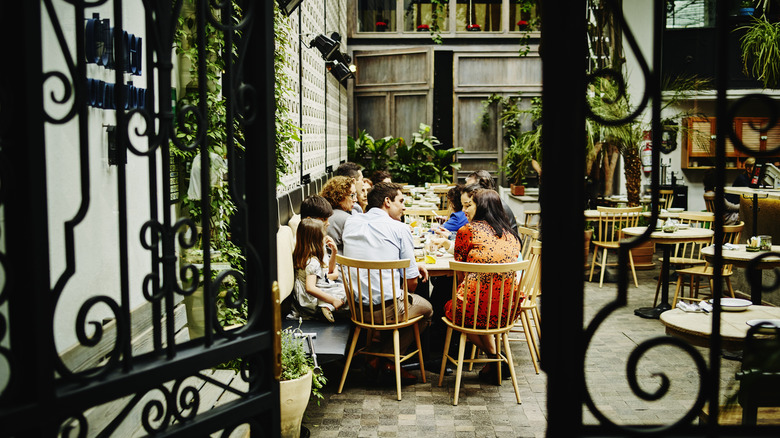 Cozy family restaurant terrace