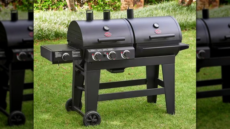 Combination gas and charcoal grill