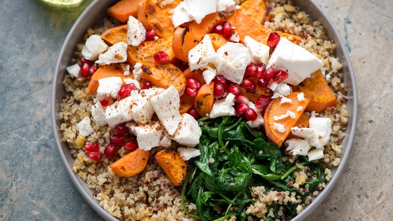 Sweet potato bowl with pomegranate