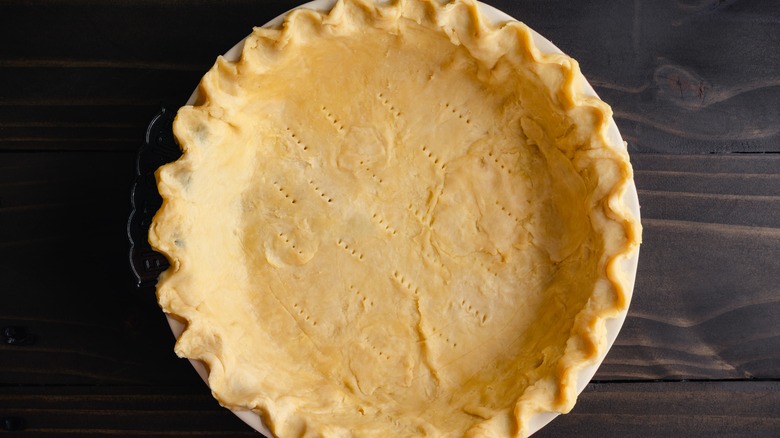 Pie crust rolled out into pan