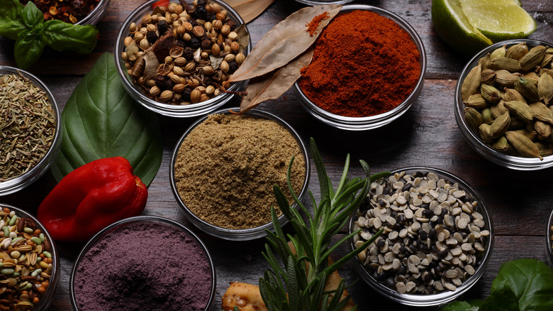 Assortment of spices