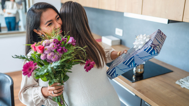 gifting a host flowers