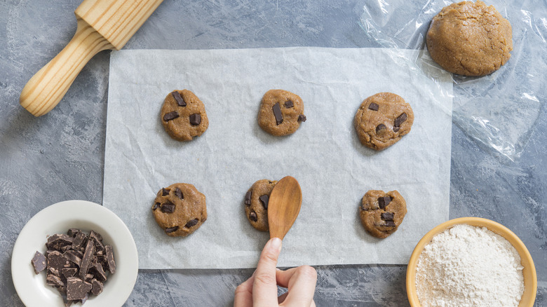 Making homemade chocolate chip cookies