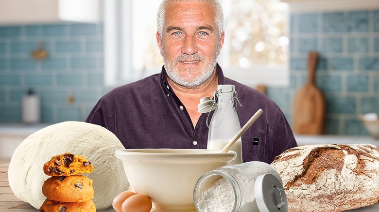 Paul Hollywood with baking supplies