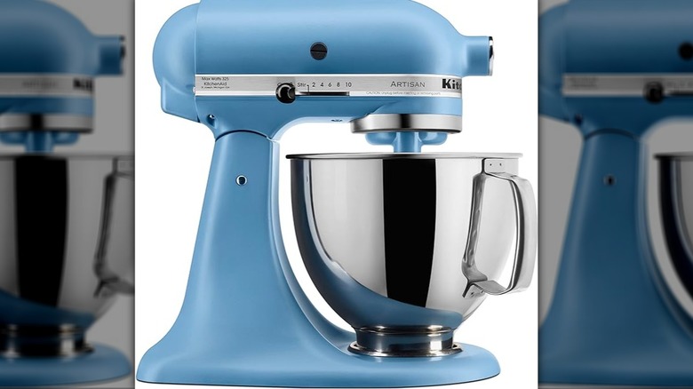 KitchenAid Artisan 5-quart stand mixer in blue velvet
