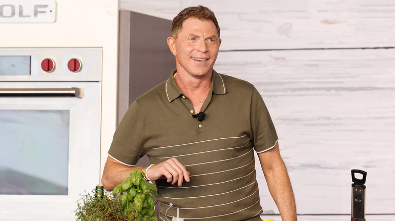 Bobby Flay giving a cooking demonstration