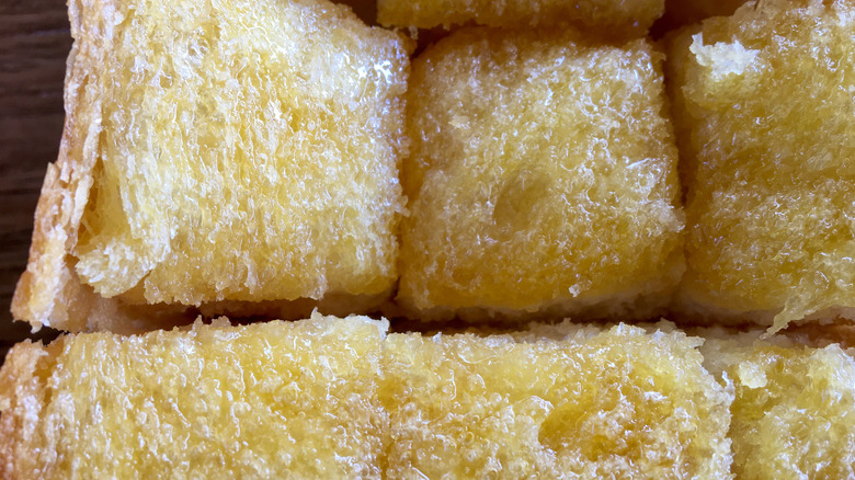 Sliced ciabatta garlic bread