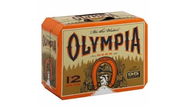 Olympia beer carton.