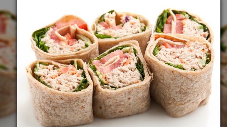 Tuna salad wrap sandwiches