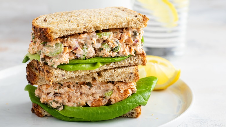 Tuna salad yogurt dressing sandwich