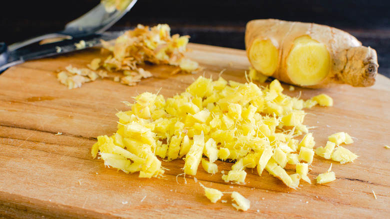 Peeled and chopped ginger