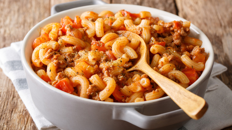 Bowl of pasta stew