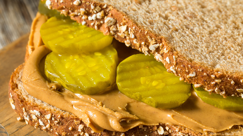 Peanut butter and pickle sandwich
