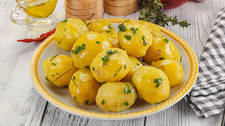 Boiled baby potatoes