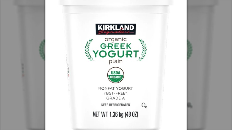 Tub of Kirkland Greek Yogurt