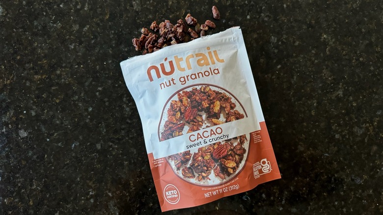 NuTrail granola bag on counter