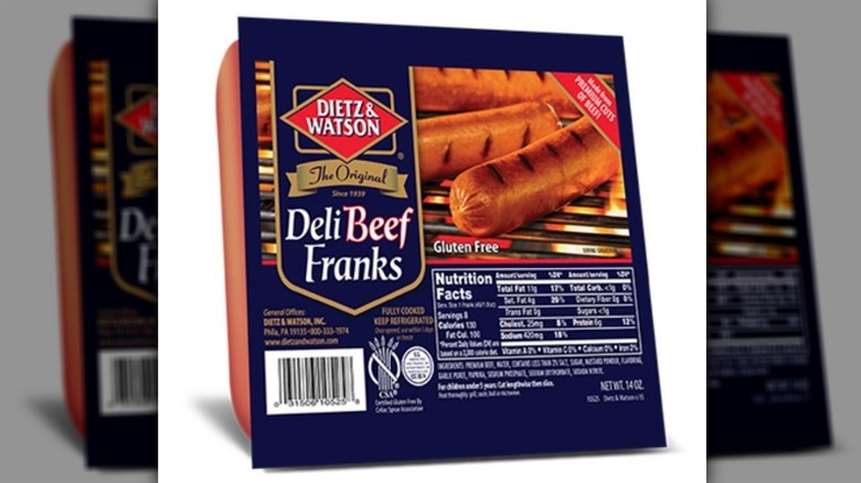 Dietz Watson beef franks package