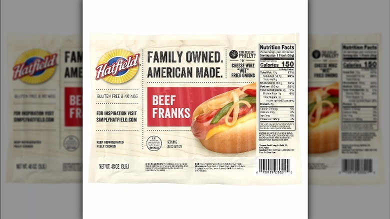 Hatfield beef franks package